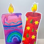 blogadventskalender 2021 - diy adventskranz für kinder - adventskerzen ausmalbild